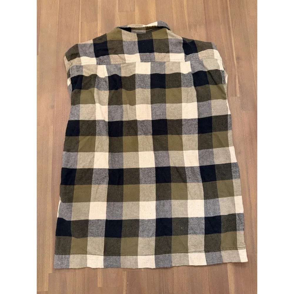 Levi Strauss & Co Mens Plaid‎ Full Zip Shirt Jacket Green Black Cream L - Picture 5 of 7